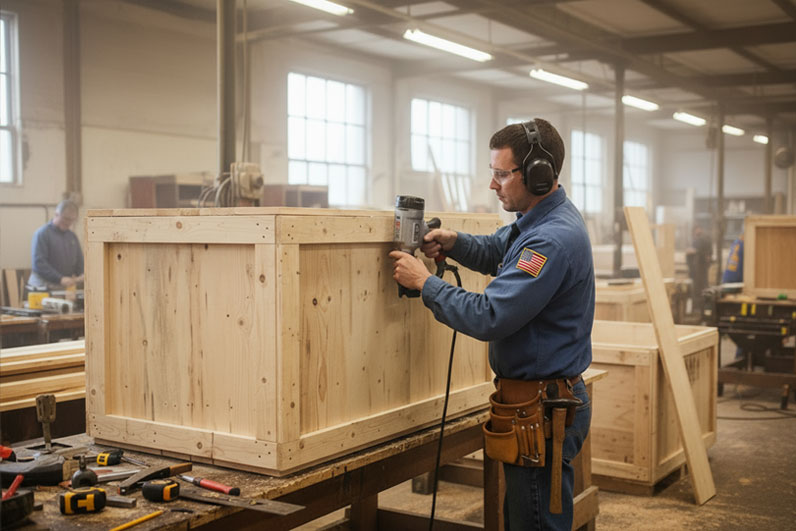 Boston Union Crate & Shipping warehouse with custom crates and pallets